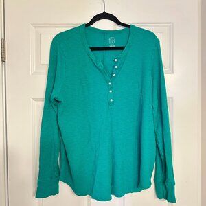 Aerie Real Soft Long Sleeve Waffle Knit Henley